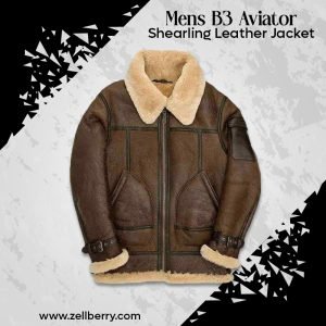 Mens B3 Aviator Shearling Leather Jacket