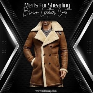 Men’s Fur Shearling Brown Leather Coat