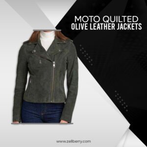 Moto Quilted Olive Leather Jackets