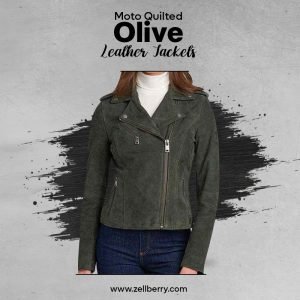 Moto Quilted Olive Leather Jackets