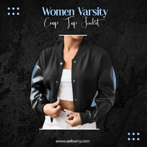 Women Varsity Crop Top Jacket