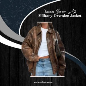 Womens Brown A2 Military Oversize Jacket