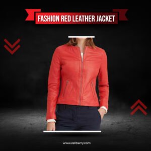 Fashion Red Leather Jacket