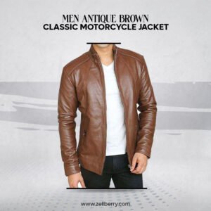 Men Antique Brown Classic Motorcycle Jacket