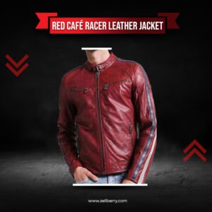 Red Café Racer Leather Jacket