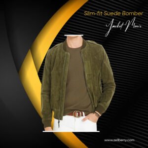 Slim-fit Suede Bomber Jacket Men’s