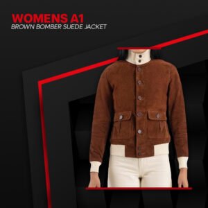 Womens A1 Brown Bomber Suede Jacket