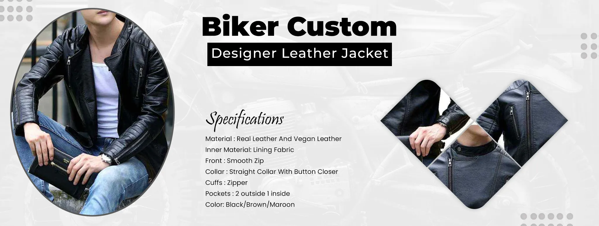 Biker Custom Designer Leather Jacket