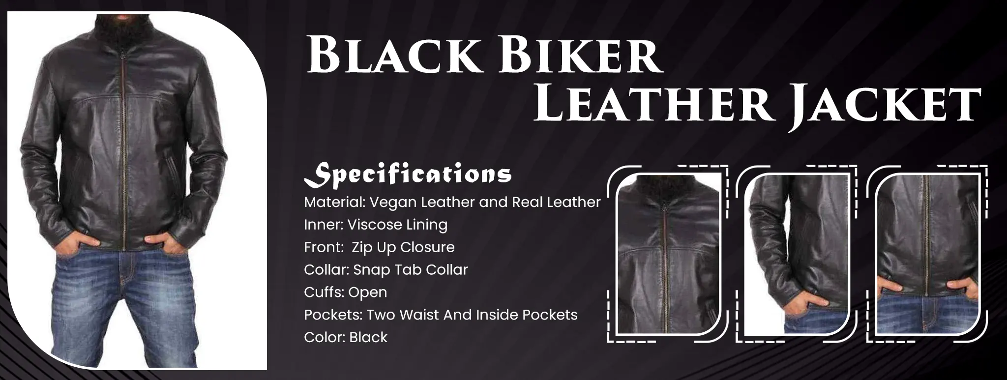 Black Biker Leather Jacket