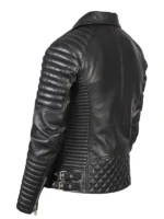 Armand Black Leather Biker Jacket Back