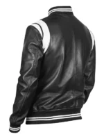 Black Leather Varsity Jacket 2