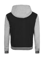 Black and Grey Varsity Jacket with Hood 1