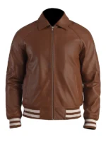 Brown Leather Varsity Jacket Walton