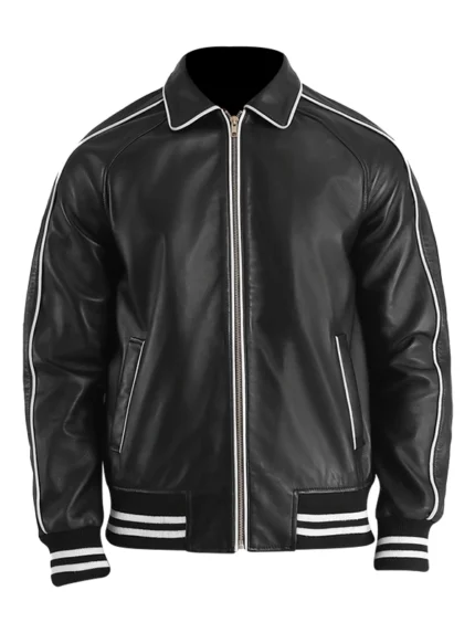 Cooper Black Varsity Jacket Leather