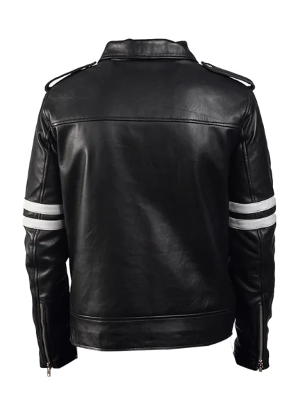 Dragonhide Black Leather Jacket back