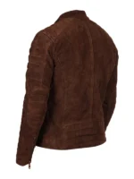 Faisor Mocha Suede Biker Jacket back