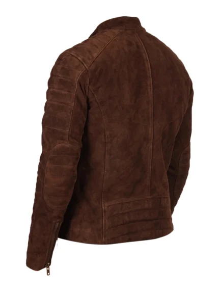 Faisor Mocha Suede Biker Jacket back