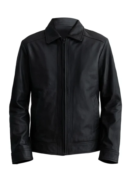 Inferno Matte Black Leather Jacket For Men