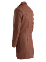 Long Brown Leather Coat 2