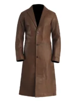 Mateo Brown Single Breasted Leather Coat