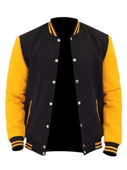 Mens Letterman Jacket Black and Yellow​