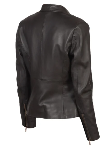 Rave Brown Leather Biker Jacket back