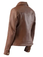 Vixen Brown Classic Collar Leather Jacket