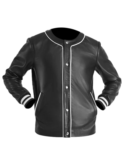 Willis Black Varsity Jacket Leather