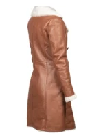 Amie Brown Double Breasted Shearling Coat back