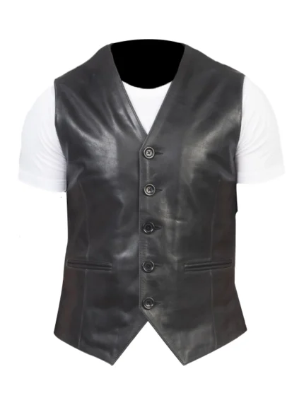 Auden Black Leather Vest