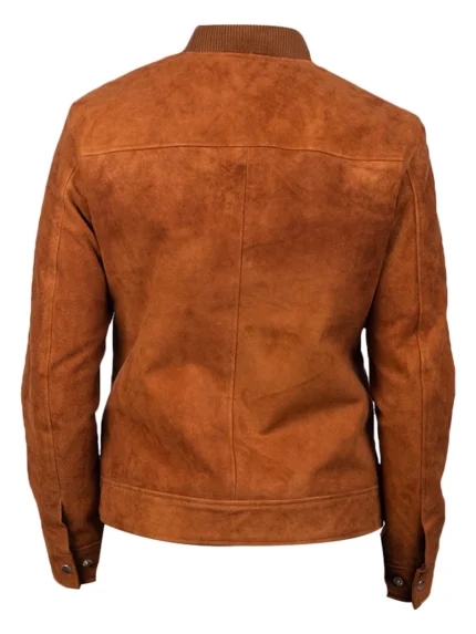 Blain Brown Suede Bomber Jacket back