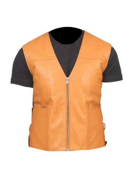 Brandon Tan Brown Leather Vest