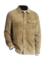 Button-Up Suede Shirt Jacket