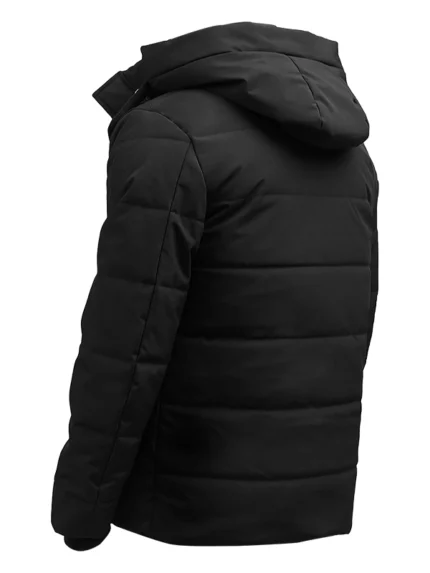 Exton black puffer jacket down hood​ back