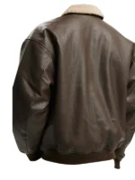 Faux Leather Flight Jacket Men back