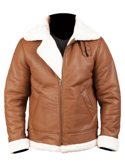 Francis B-3 Brown Leather Bomber Jacket front