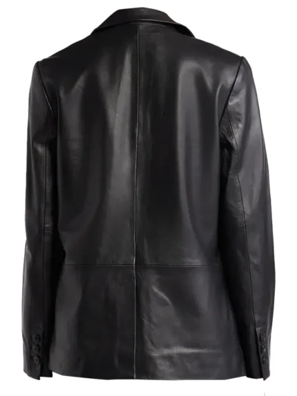 Leather Longline Blazer for Women back