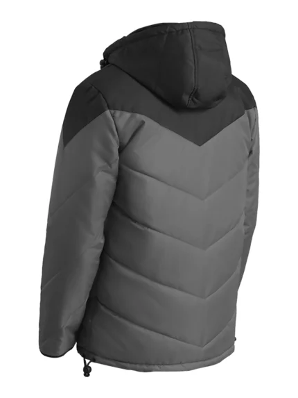 Luka Black & Grey Hooded Puffer Jacket back