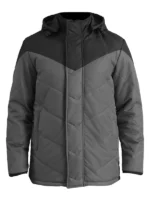 Luka Black & Grey Hooded Puffer Jacket front