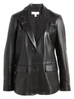 Luxe Longline Leather Blazer