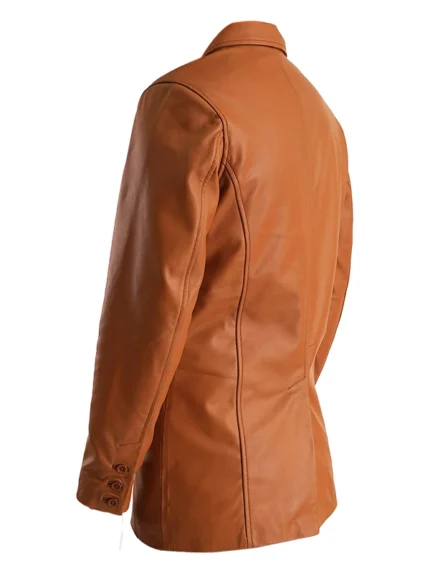 Ray Cutler Tan Brown Leather Blazer back