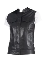 Rayne Moto Black Leather Vest