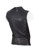 Rayne Moto Black Leather Vest Womens