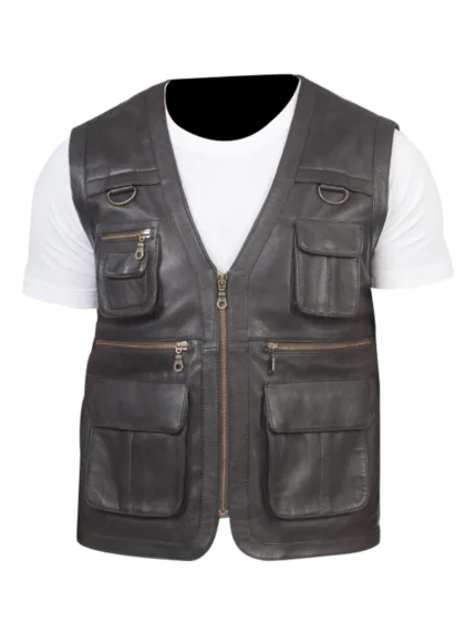 Safari Brown Leather Vest