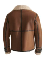 B3 RAF Tan Shearling Aviator Jacket Back Side