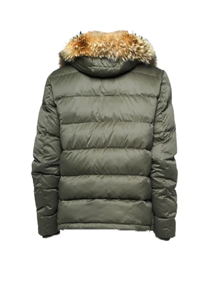 Mens Fur Hooded Down Jacket Back Side