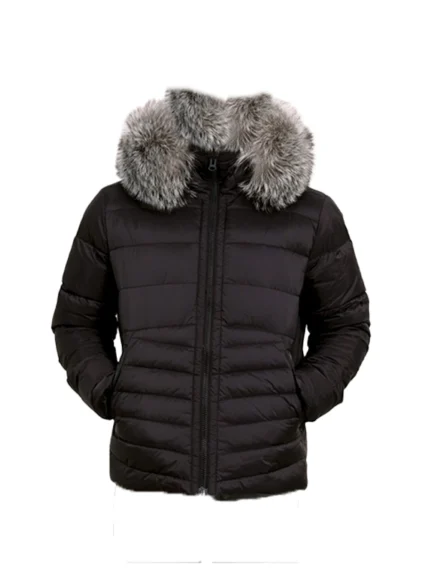 Mens Fur Hooded Puffer Jacket Front Side