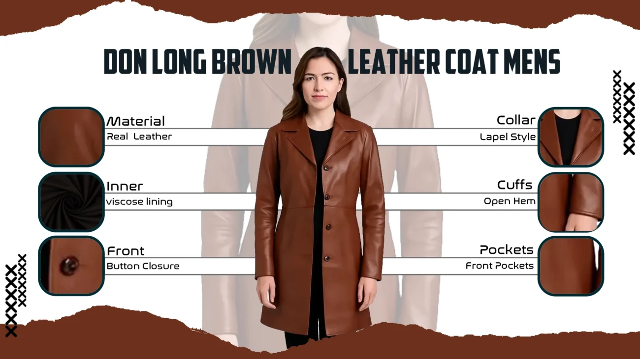 Don Long Brown Leather Coat