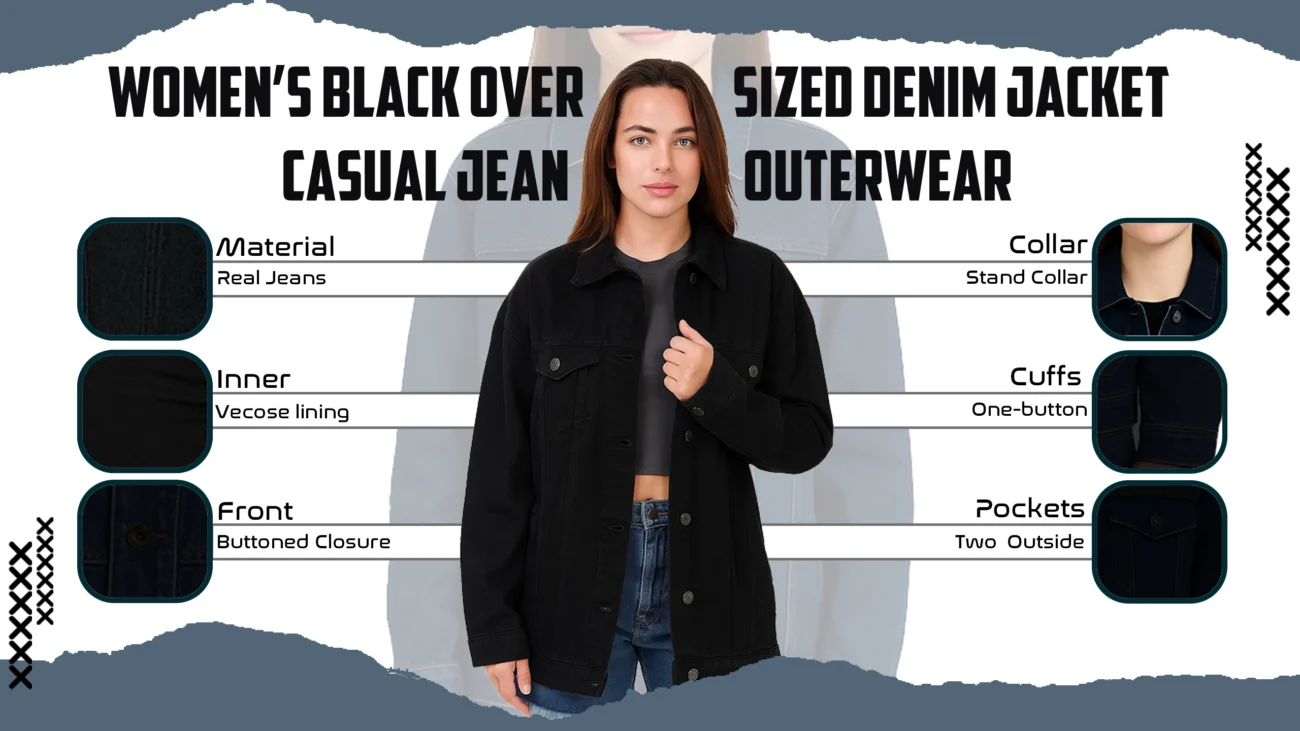 Women’s Black Oversized Denim Jacket